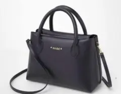 snidel 本革調2WAYショルダーバッグ Black ハンドバッグ 黒