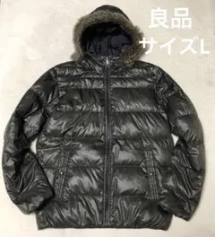 00s オールドユニクロ y2k ダウンジャケット ファーフード　オリーブ