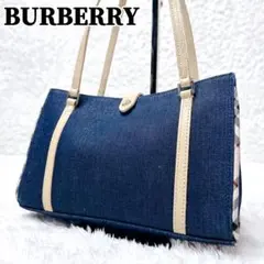 希少✨ BURBERRY バーバリー デニム ミニ トートバッグ ノバチェック