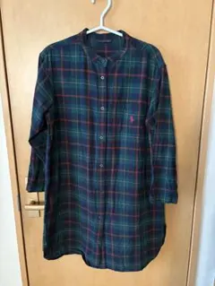 Ralph Lauren ホームウエアM チェック柄 長袖チュニック