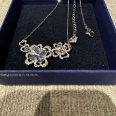 箱付き　スワロフスキー　クローバー　ダイヤ 四つ葉 ハートネックレス