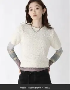 JEANASIS シャギーニット 半袖プルオーバー