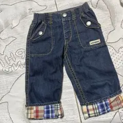美品☆ミキハウス ☆デニムハーフパンツ ☆１３０