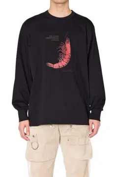 【kolor 26AW】グラフィック ロングスリーブ Tシャツ ブラック 1のサムネイル