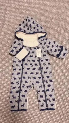 動物柄フード付きロンパース　バギーオール　アニマル