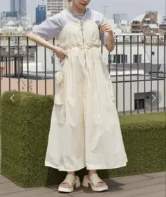 【新品・未使用】w closet カーゴナイロンキャミワンピース