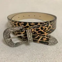 豹柄 ウエスタンベルト ヴィンテージ スタッズ Y2K 古着 アメカジ 男女兼用