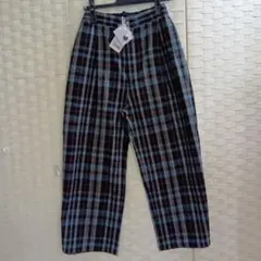 新品ノーザントラックチェック起毛ワイドパンツ