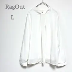 RagOut 長袖シャツ L 白　クルーネック　ボウタイブラウス　フォーマル