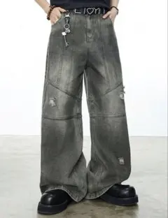 ROMWE MEN Street Life ストレートレッグ バギージーンズのサムネイル