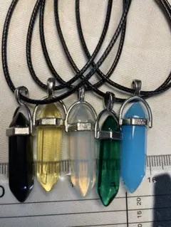 クリスタルペンダントネックレスセット　フェクトレザー　BA