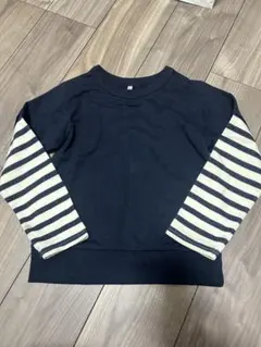 西松屋 130cm トップス ボーダー ネイビー