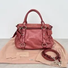 miu miu Vitello Shine Bow Top Handle Bag