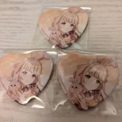 学園アイドルマスター 学マス ハート缶バッジ 藤田ことね GIGO 3点