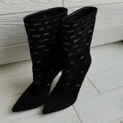 本皮♥️VERO CUOIOブラック スエード ブーツ 23cmヒール9cm
