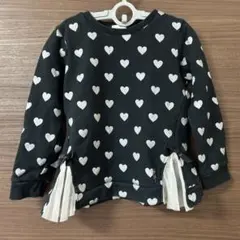 ニットプランナーハート柄フリル付きトレーナー１２０センチ