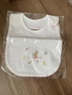 ファミリア　未使用 コットンスタイ ウサギと小鳥刺繍