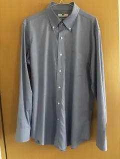 スーパーノンアイロンスリムシャツ/ボタンダウン ブルー