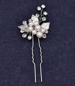 【美品】エレガントな花とパールのヘアアクセサリー2本