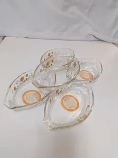 PYREX パイレックス 耐熱ガラス 皿 4枚セット 花柄 箱入りのサムネイル