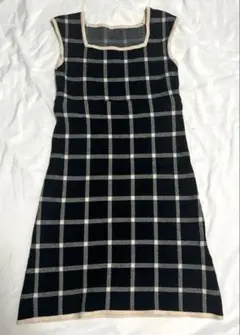 ジルスチュアート チェックジャガードニット ワンピース　Ｆ