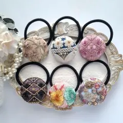 ⭐3468⭐❣️おまとめ割り対象外❣️大人可愛い春夏アクセ✴インド刺繍ヘアゴム