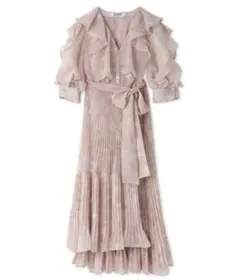 フリルプリーツプリントワンピース snidel スナイデル