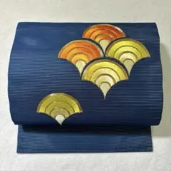 バ*ズ様 ほぼ新品✨ 秀品 名古屋帯 名古屋仕立て 帯 刺繍 駒刺繍 金糸 青海