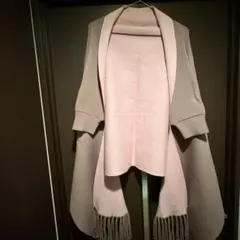 リバーシブル ショール ストール 大判 羽織 春コーデ ピンク ブラウン