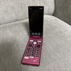 かんたんケータイ KYF38 ワインレッド au 折りたたみ ガラケー中古品のサムネイル