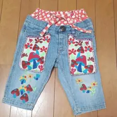 バナバナ☆キノコ柄刺繍　サルエルデニムのサムネイル
