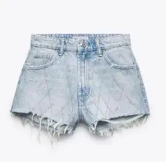 ZARA ラインストーン カーブド TRF ショートパンツ　y2k