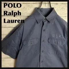 POLO ラルフローレン◎半袖 ワークシャツ ロゴ D405