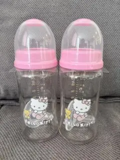 ハローキティ ガラス哺乳瓶 240ml×2本 広口タイプ ピンク