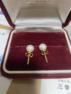 本*義様 パールピアスK18 刻印あり
