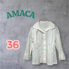 AMACA アマカ 長袖シャツ ブラウス ホワイト サイズ36のサムネイル
