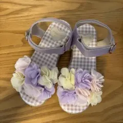 エニィファム　花モチーフサンダル　20センチ