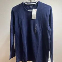 ユニクロ　UNIQLO ソフトタッチクルーネックT 長袖　ネイビー　コットン　綿