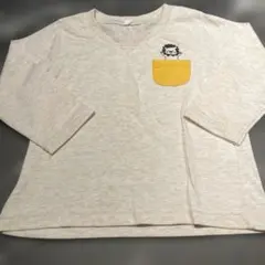 ポケット付きキャラクターTシャツ（ライトグレー）　　90