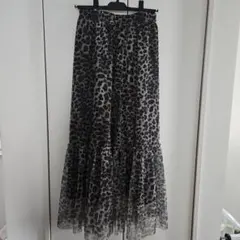 未使用　ヒョウ柄 シースルーロングスカートのサムネイル