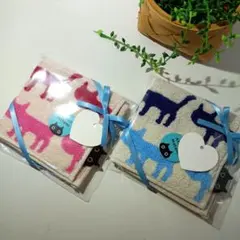 【新品】アツコマタノ　シルエットねこ タオルハンカチ　2枚セット