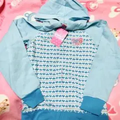 mezzo piano ベリエちゃんニットパーカー　薄手　　ハート柄　150新品