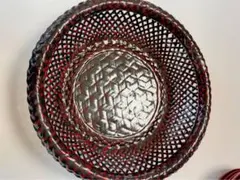らんたい漆器 菓子器 喰籠 網代編み 溜塗 赤黒 らんたい漆器 菓子器 喰籠 網代編み 溜塗 赤黒 - メルカリ