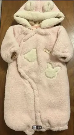 ★クロワッサンスべべ新生児ふわふわ2ウェイロンパースカバーオール防寒着50〜70