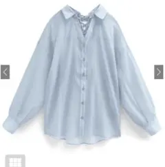 美品 GRL 楊柳シフォンバックレースアップシャツ フリーサイズ シースルーのサムネイル