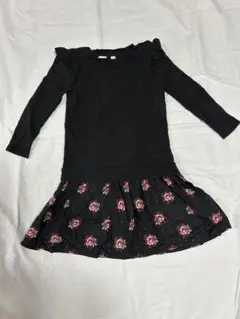 GAP KIDS 黒花柄ワンピース X8