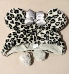 ミニーファンキャップ ヒョウ柄 旧 グレー 平成