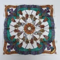 セリーヌ ハンカチ グリーン タッセル柄