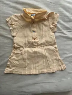 familiar 襟付き淡い黄色ワンピース 90