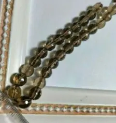 天然石 スモーキークォーツ 多面カット キラキラ輝く美しい 1連まとめ売り